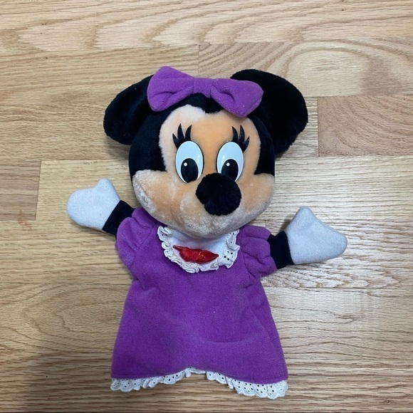 Vintage Disneyland Minnie Mouse Hand Puppet Purple Kids - Picture 2 of 5
